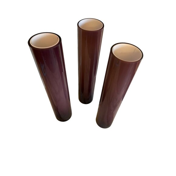 Set Of 3 Purple Gradient Glass Cylinder Vases - Modern Home Decor - Picture 2 of 3